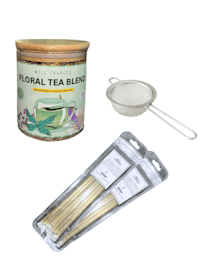 a tea infuser and a tin of tea